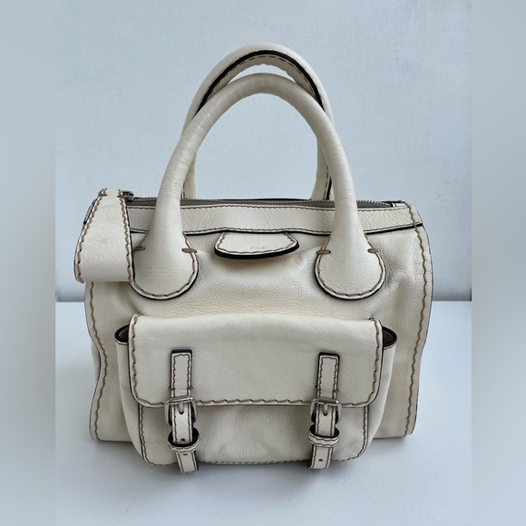Chloe Edith Y2K Cream White Classic Designer Minimalist 2000s Purse Handbag Bag - Picture 1 of 16